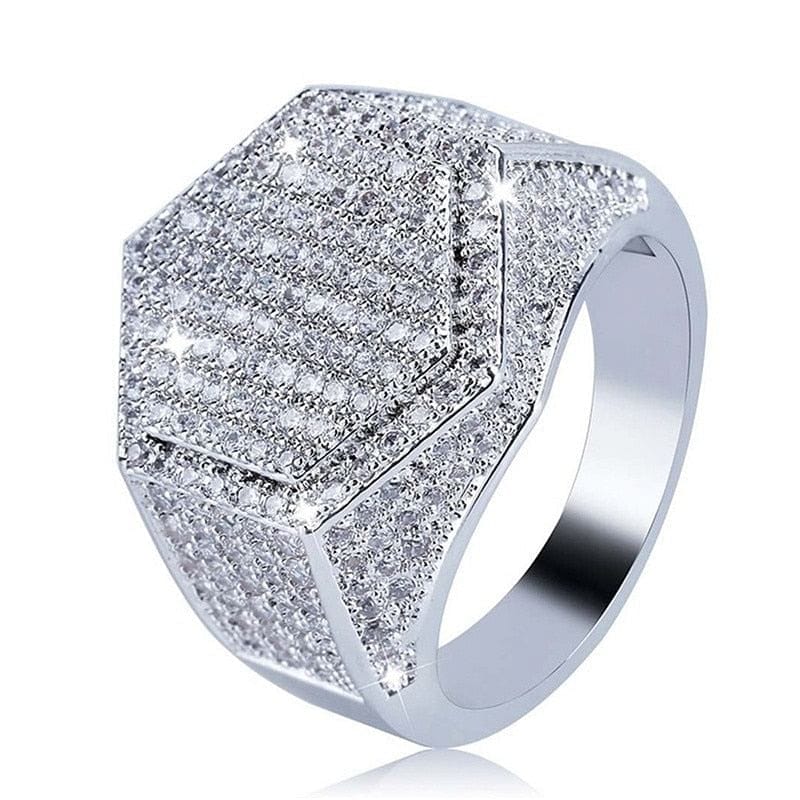 VVS Jewelry hip hop jewelry Gold/Silver Poly Geometric Ring