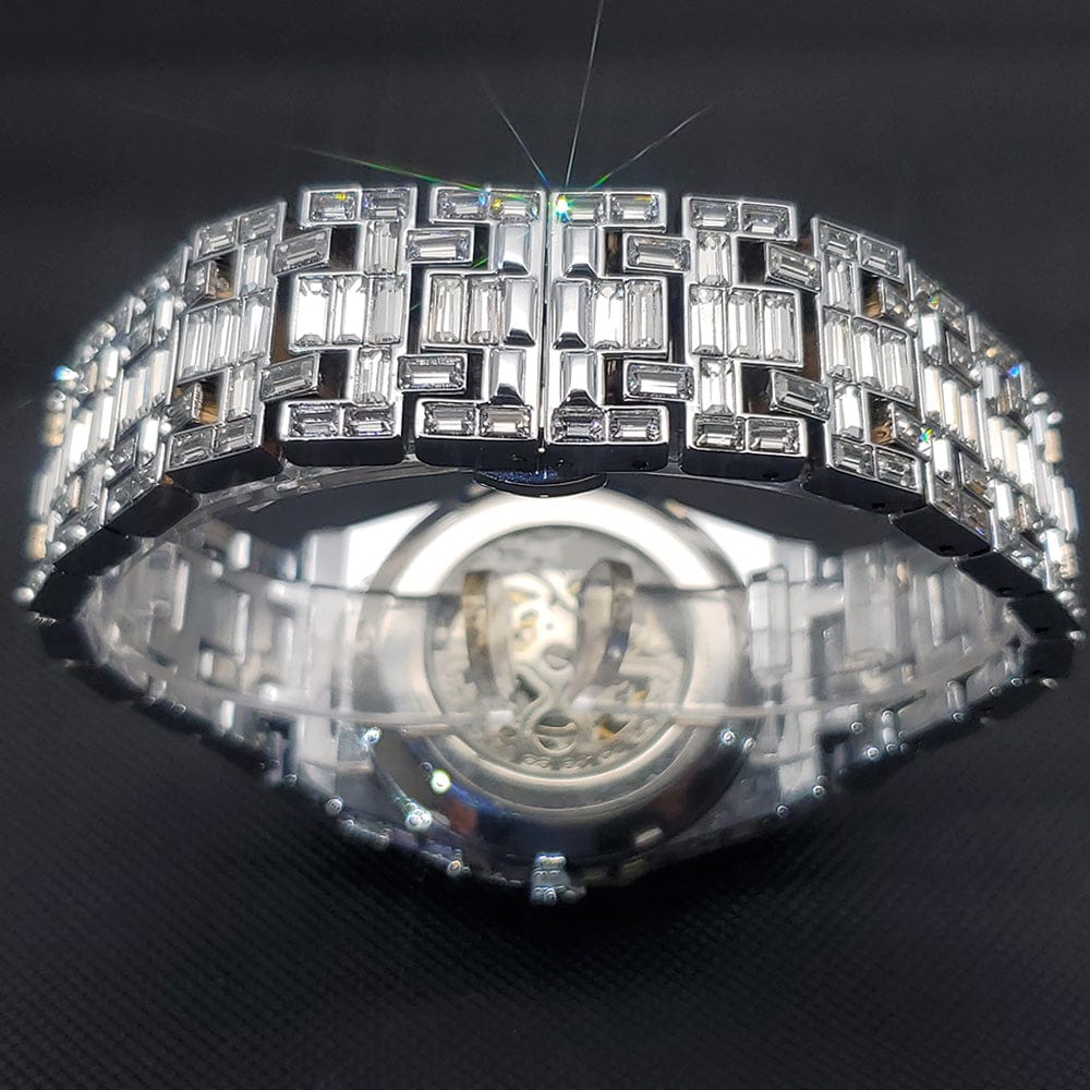 VVS Jewelry hip hop jewelry Iced Men's Mechanical Baguette Watch