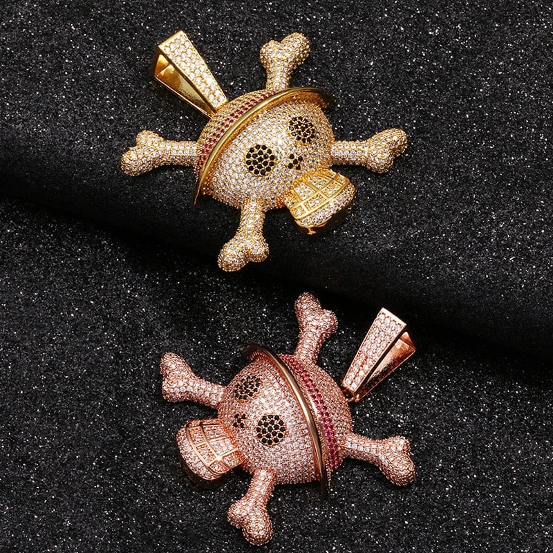 VVS Jewelry hip hop jewelry King Crossbone Pirate Skull Pendant