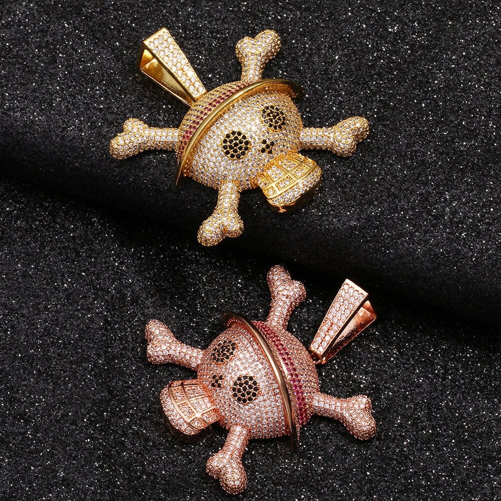 VVS Jewelry hip hop jewelry King Crossbone Pirate Skull Pendant