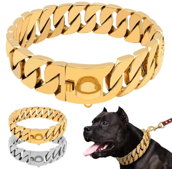 cuban link dog collar