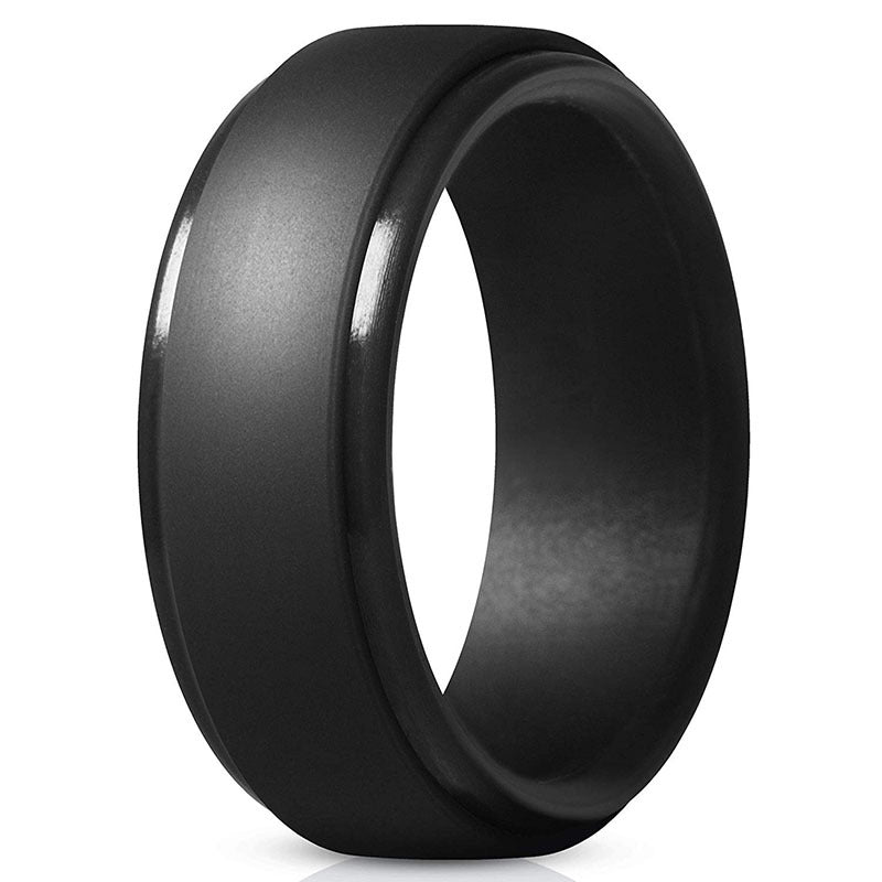 VVS Jewelry Black Silicone Wedding Band