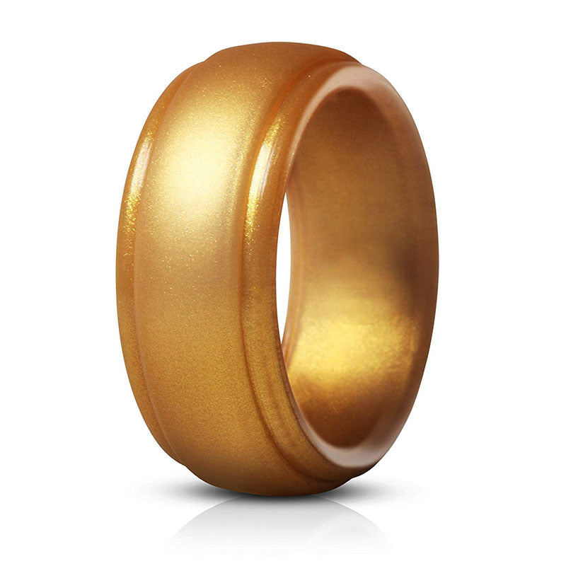 VVS Jewelry Gold Silicone Wedding Band