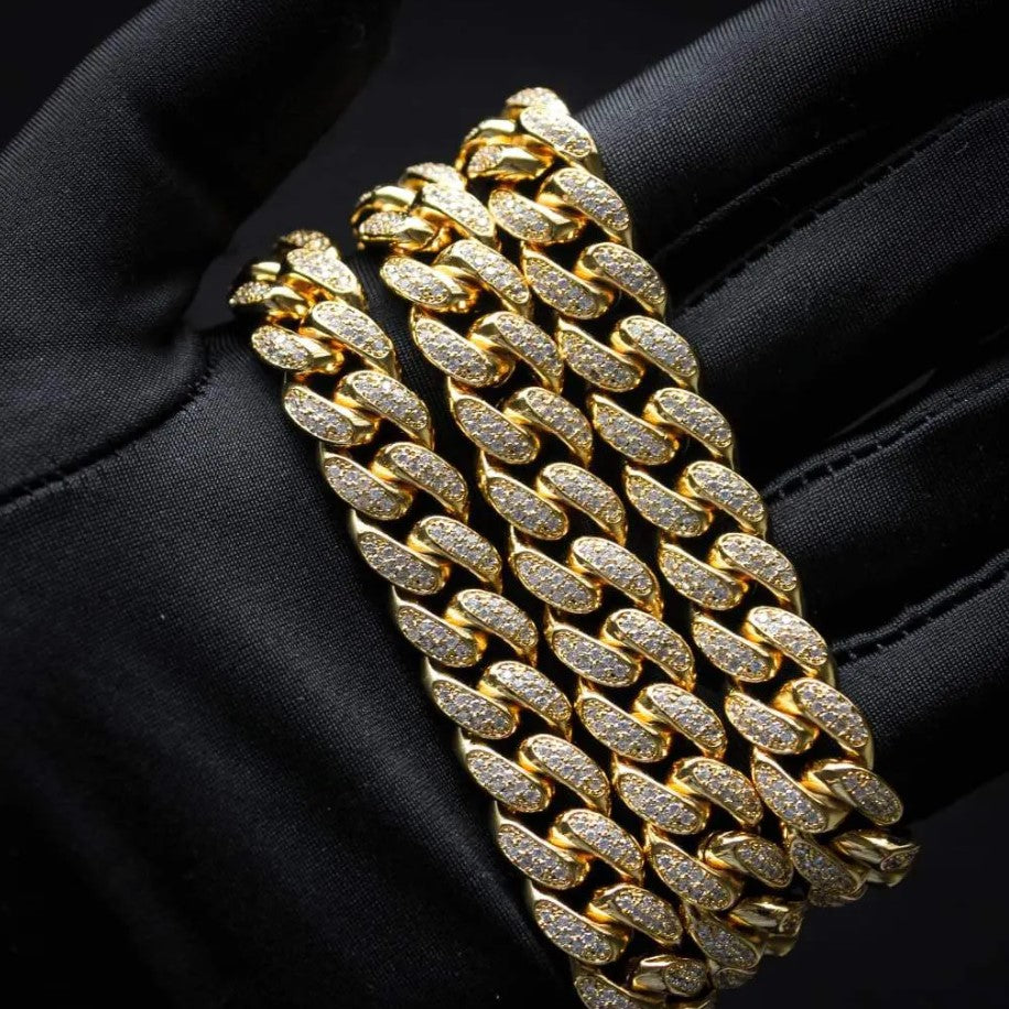 12MM Diamond Prong Cuban Link Chain