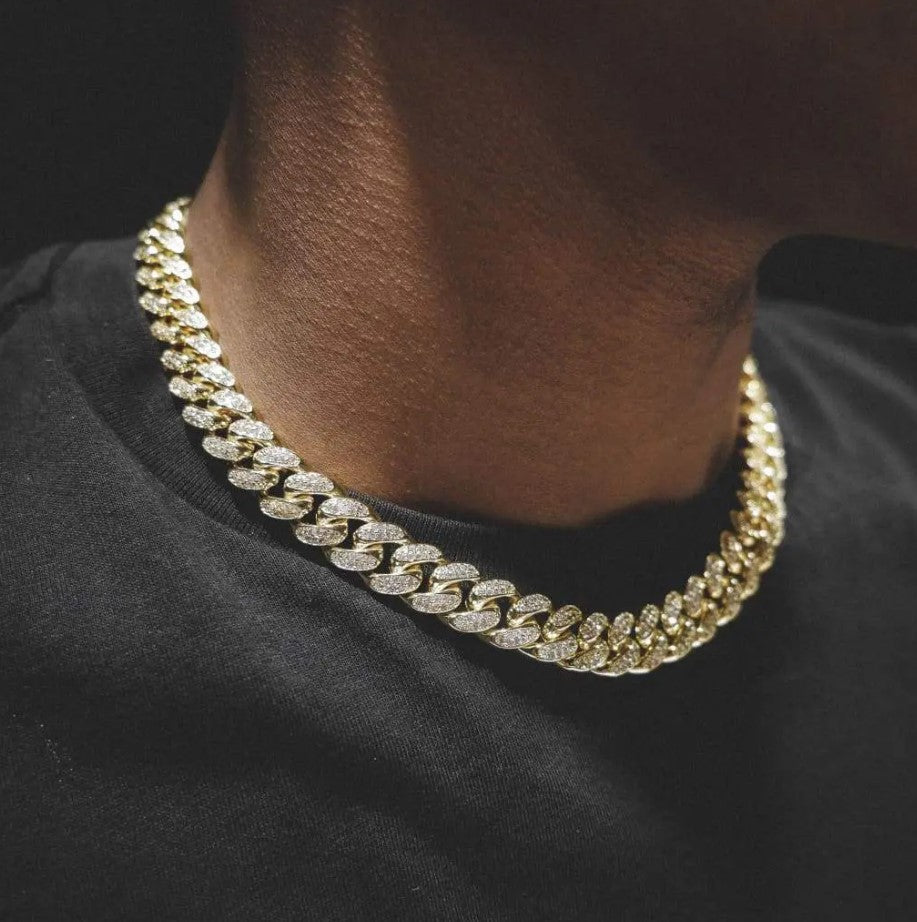 12MM Diamond Prong Cuban Link Chain