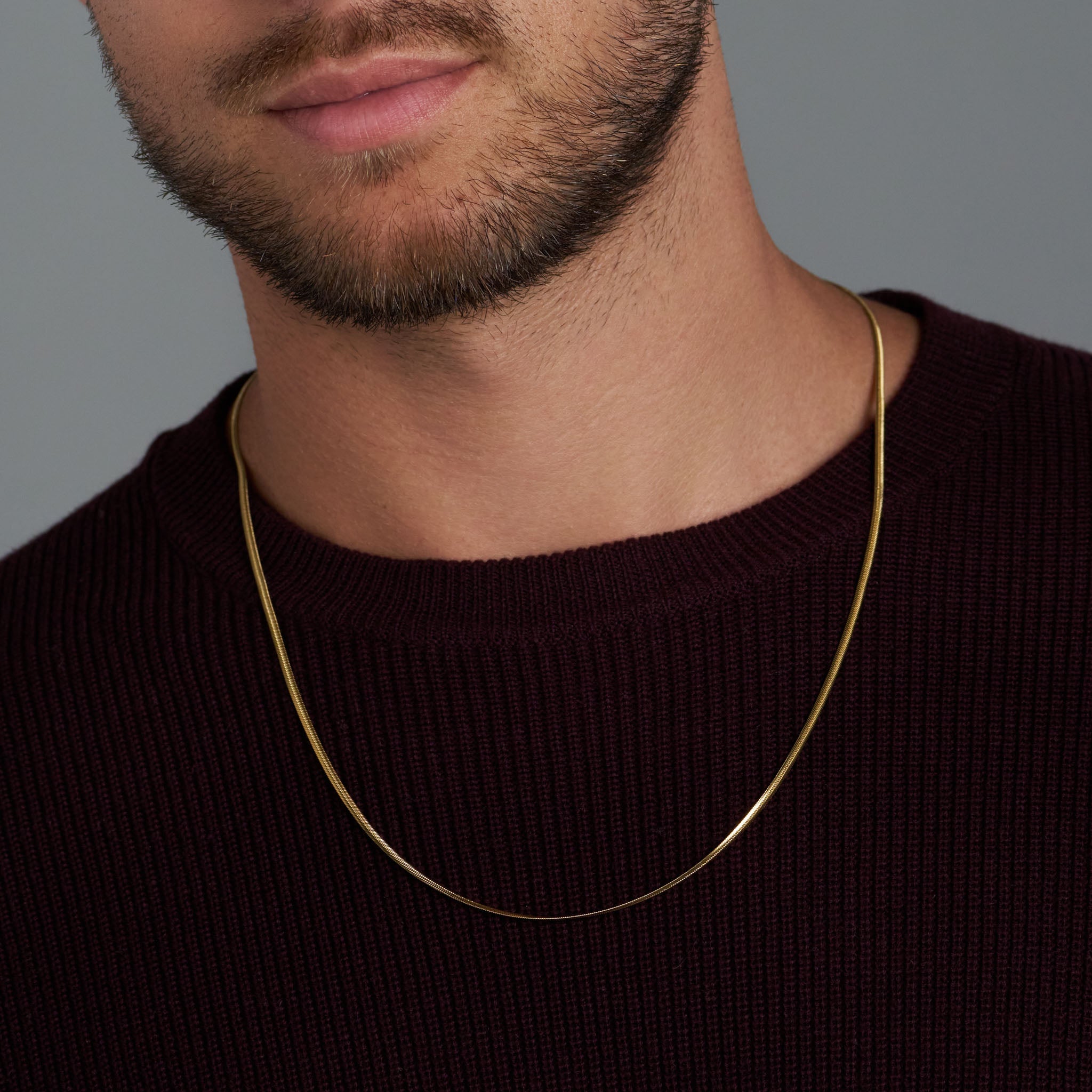 2mm Gold Flat Snake Chain