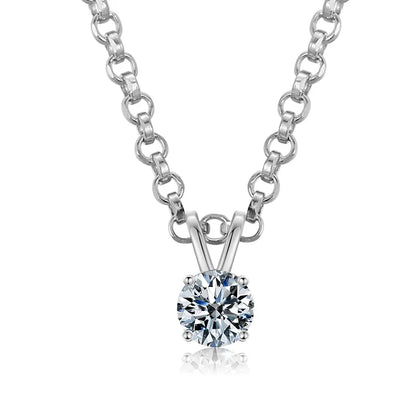 VVS 925 Sterling Silver Moissanite Solitaire Pendant Necklace