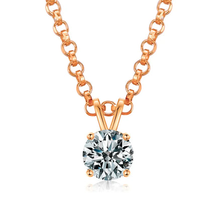 VVS 925 Sterling Silver Moissanite Solitaire Pendant Necklace