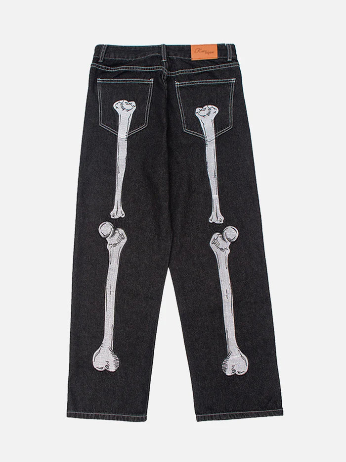 Jeans mit VVS-Totenkopf-Handprint