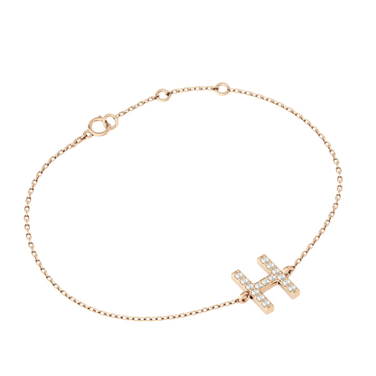 14K Solid Gold Custom Letter Initial Bracelet