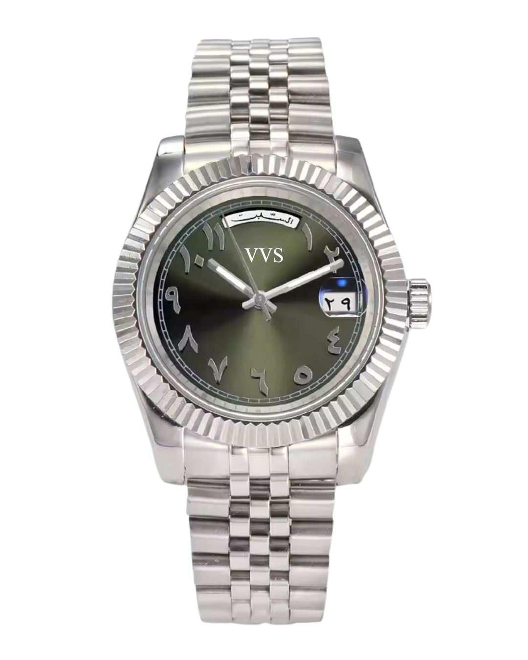 VVS Arabic Datejust | Olive Green