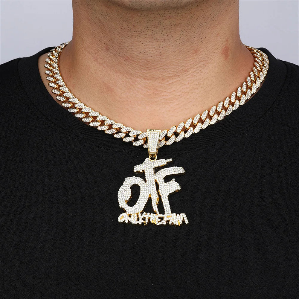 Κοσμήματα VVS Lil Durk OTF "μόνο η οικογένεια" Replica Cuban Chain