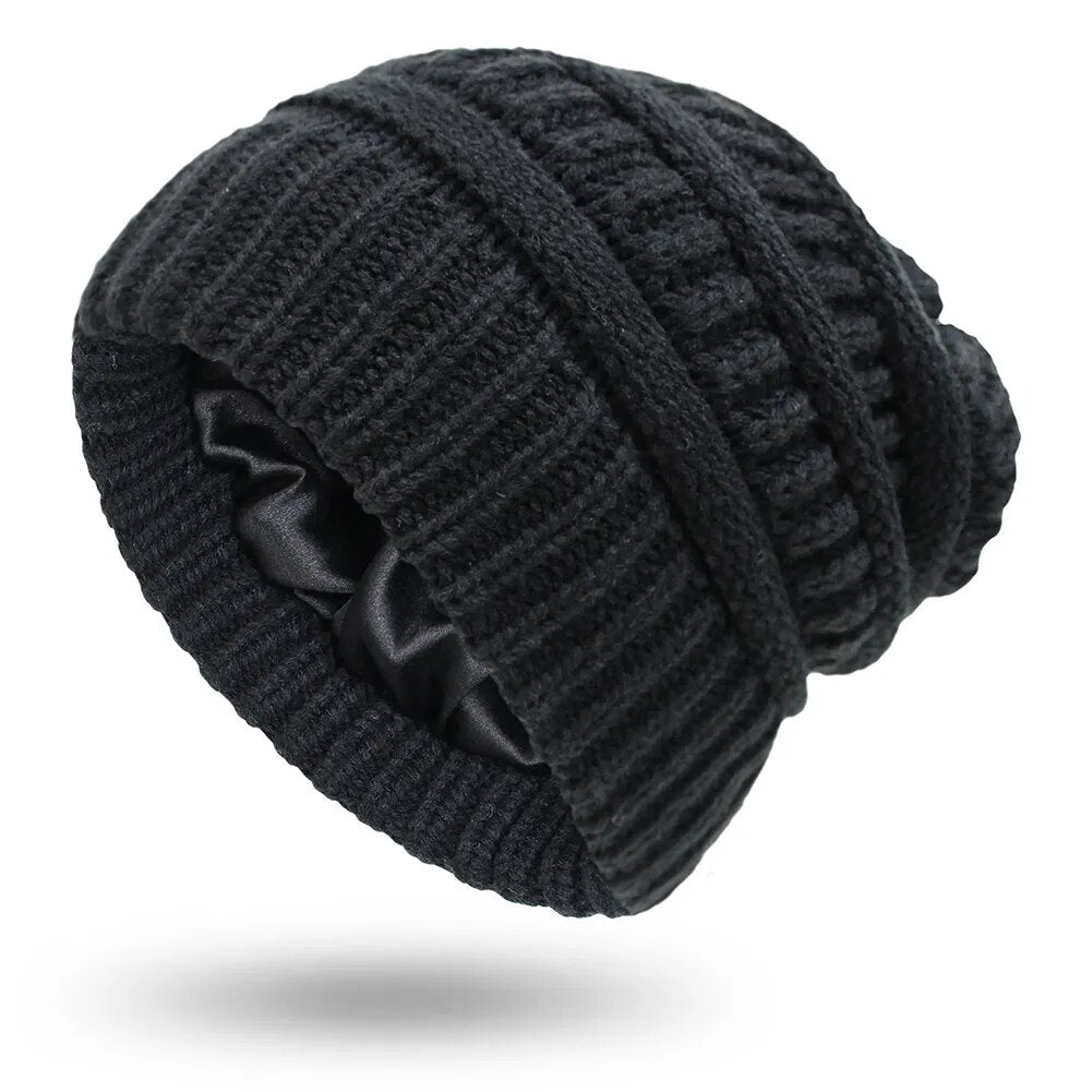 Winter Knit Satin Lined Beanies