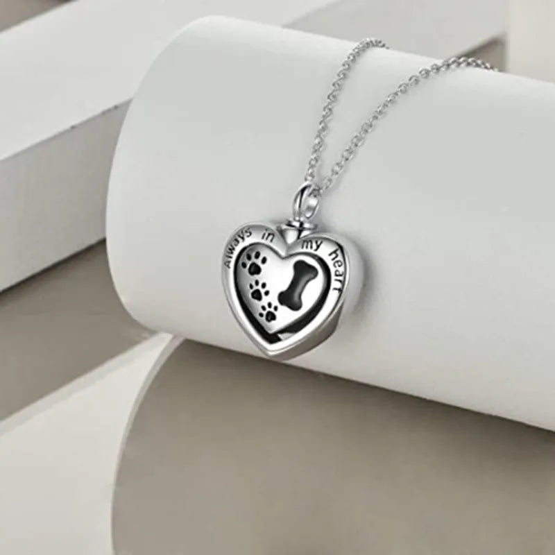 Pawprint Memorial Pet Urn Necklace