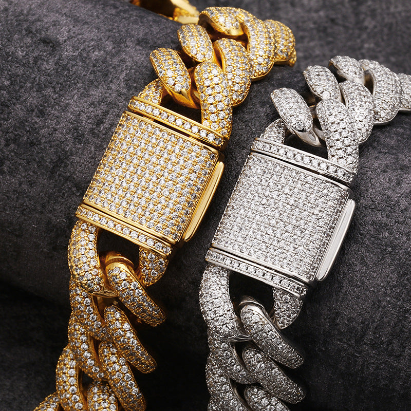 Thicc AF 20MM Vollständig Iced Out Diamant Cuban Link Kette