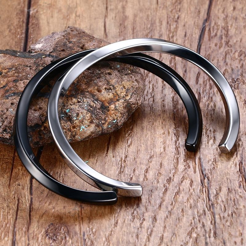 Twisted Unisize Men's Minimalist Bangle