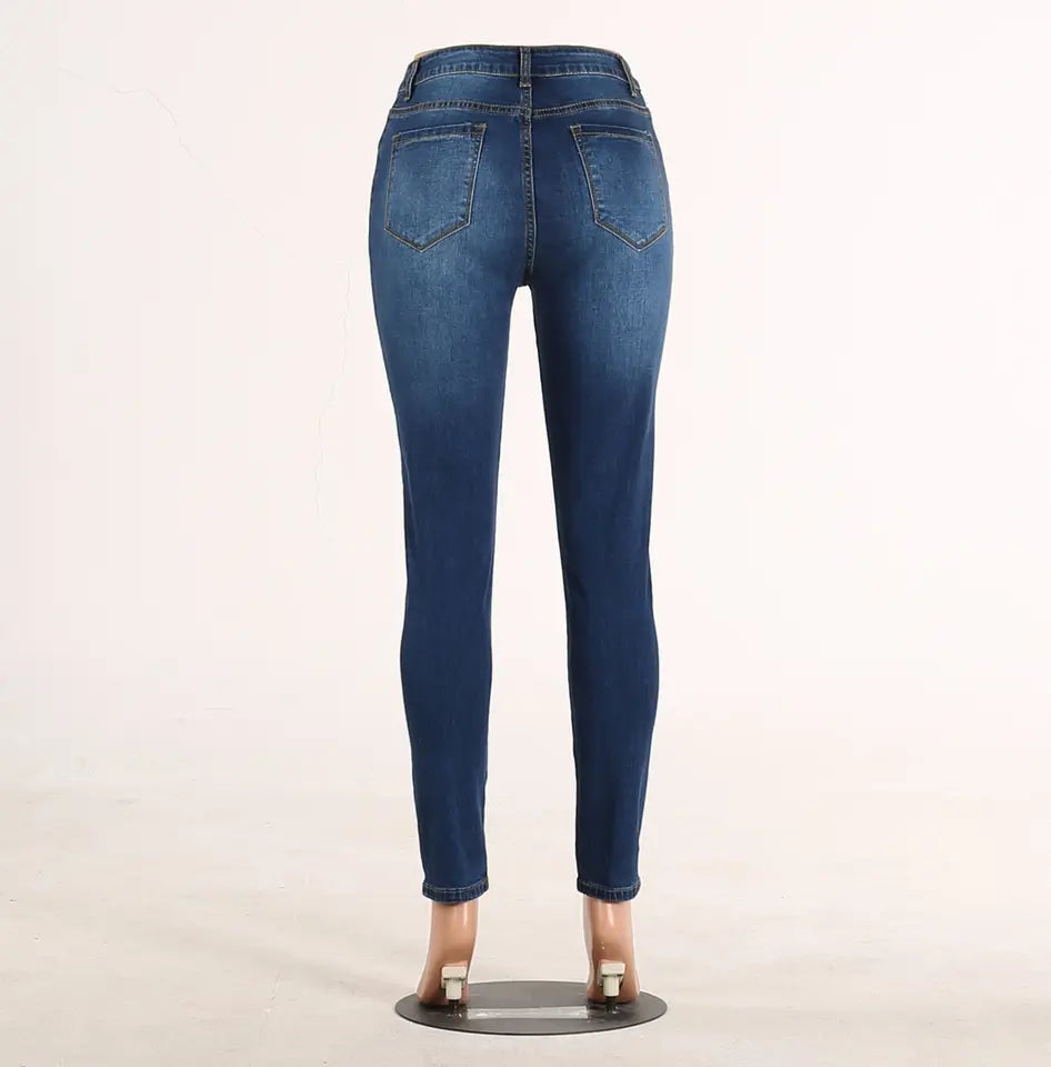 Skinny-Jeans mit mittelhohem Bund für Damen