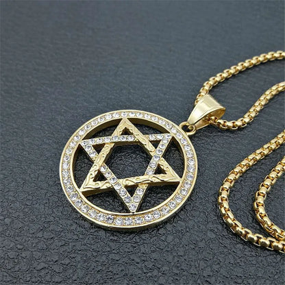 Icy Star of David Pendant Necklace