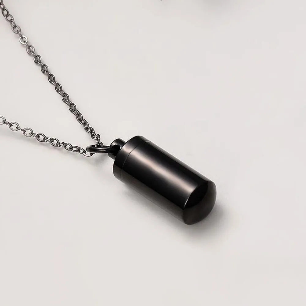 Cylinder Memorial Vessel Urn Pendant Necklace