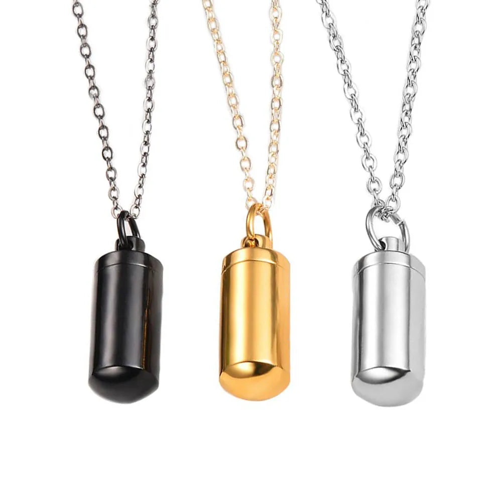 Cylinder Memorial Vessel Urn Pendant Necklace