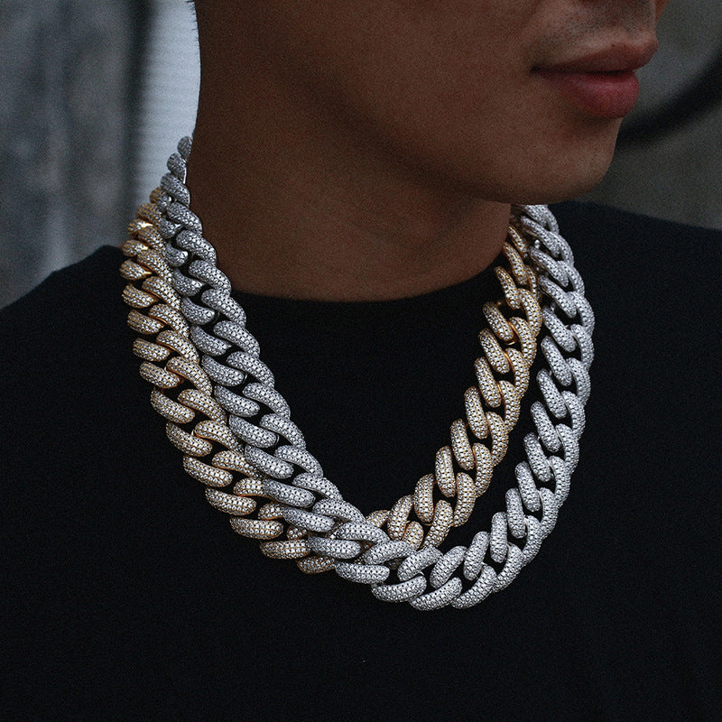 Thicc AF 20MM Vollständig Iced Out Diamant Cuban Link Kette