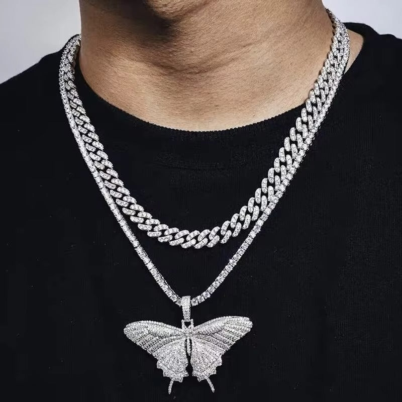 VVS Jewelry Cuban Link Choker Butterfly + ΔΩΡΕΑΝ τσόκερ τένις