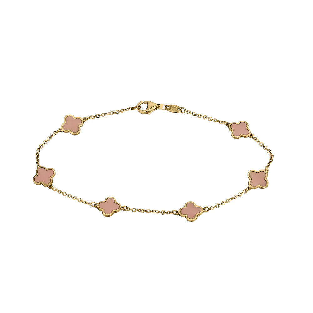 VVS Jewelry Gold Clover Bracelet - 14k Gold & 925 Sterling Silver