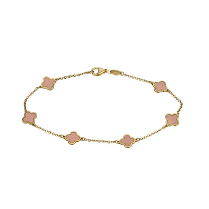 VVS Jewelry Gold Clover Bracelet - 14k Gold & 925 Sterling Silver