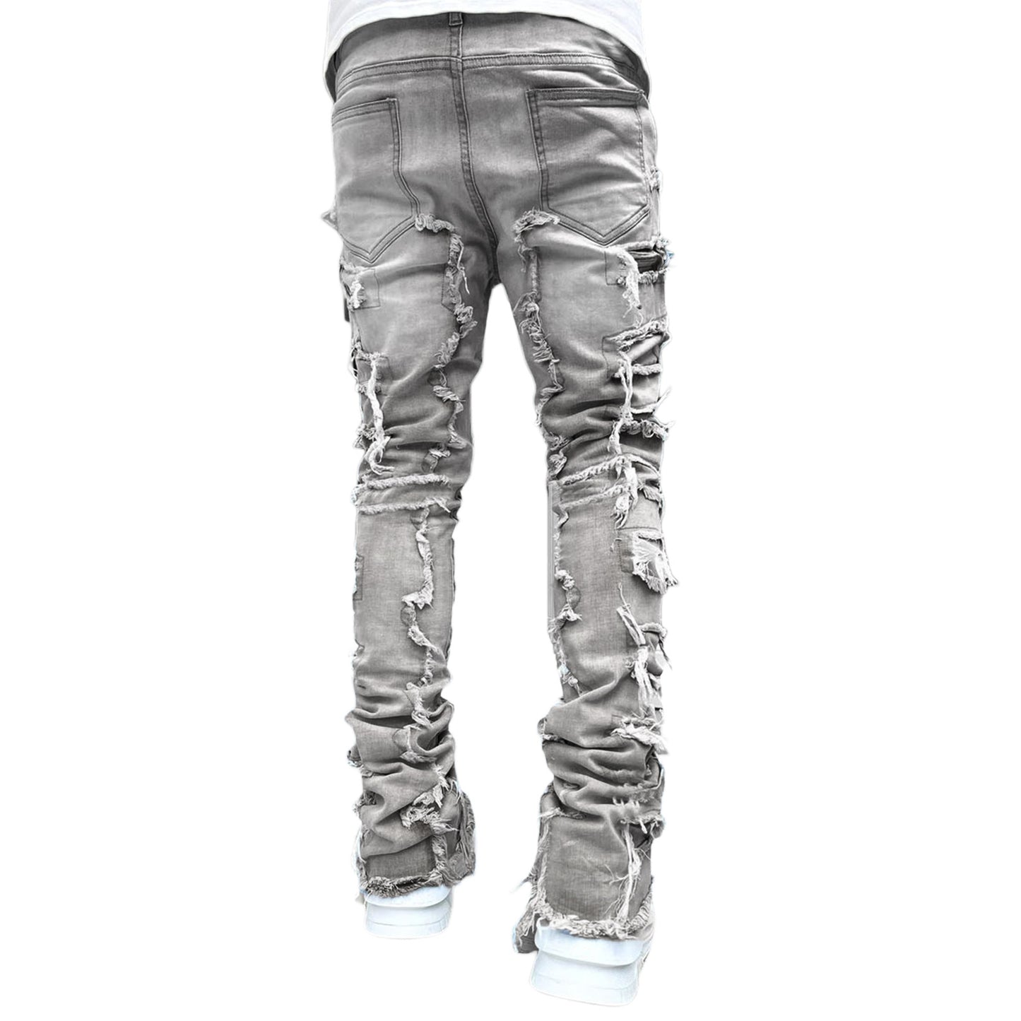 Laser Stacked Denim Jeans