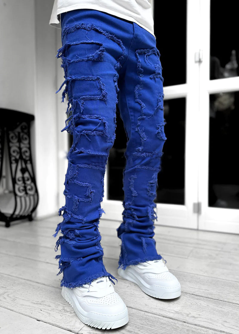 Laser Stacked Denim Jeans