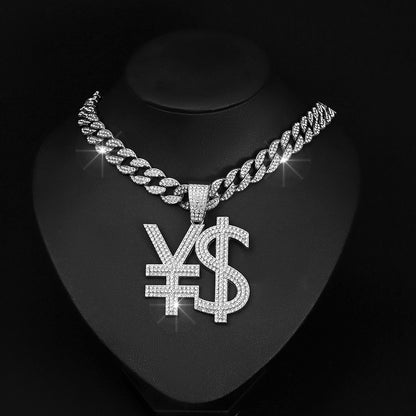 Money Symbol Pendant + Cuban Chain