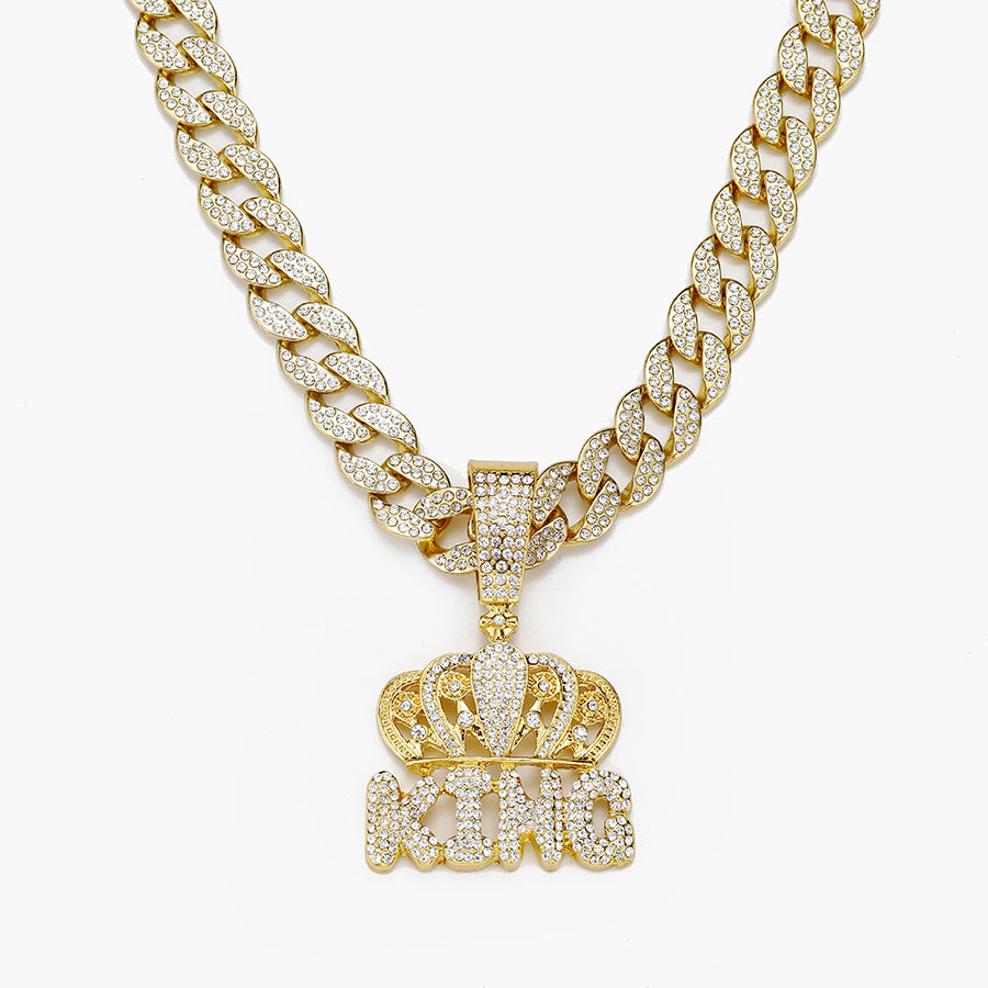 King Iced Out Cuban Pendant Necklace