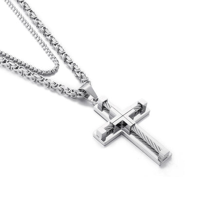 Halskette mit Kreuz aus Edelstahl