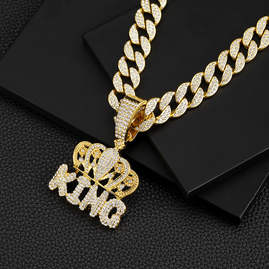 King Iced Out Cuban Pendant Necklace