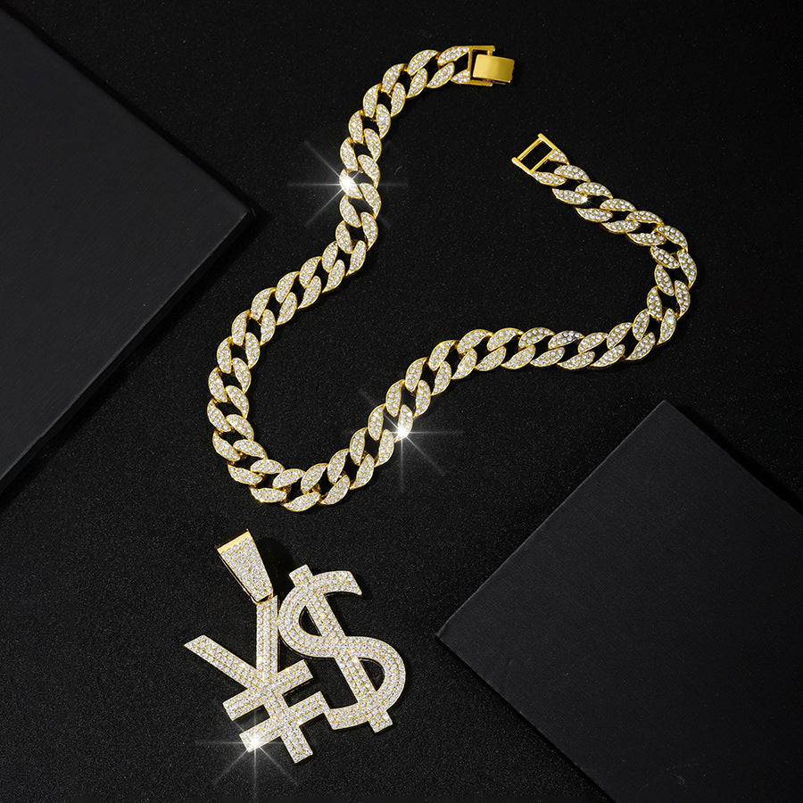 Money Symbol Pendant + Cuban Chain