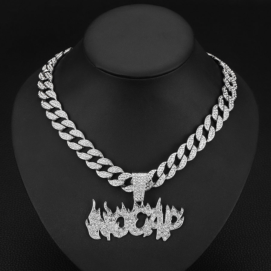 VVS "NO CAP" Diamond-Filled Flame Letter Necklace