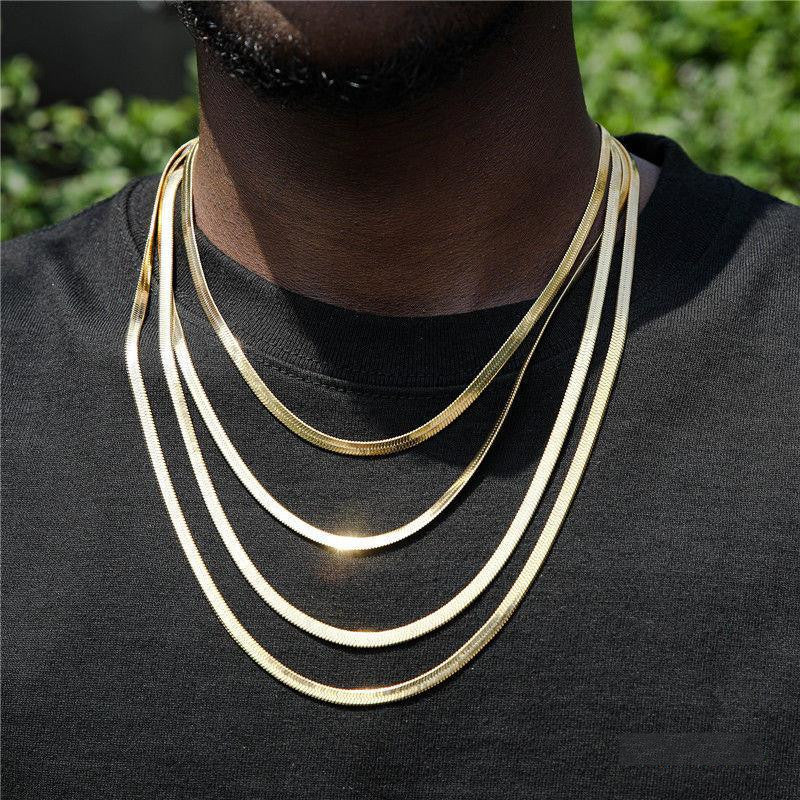 4mm Gold Herringbone Chain