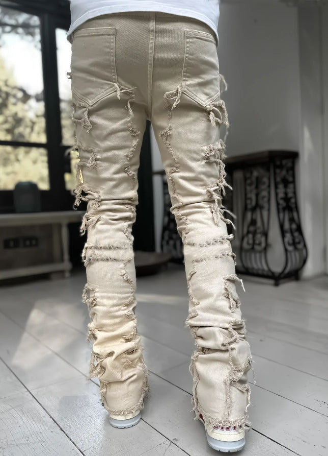 Laser Stacked Denim Jeans