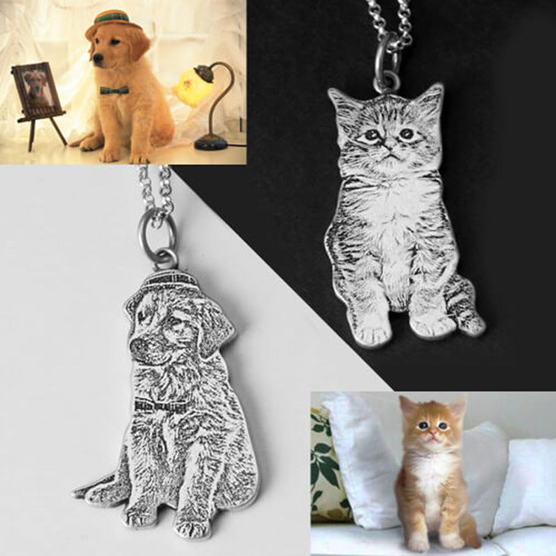 3D Laser Engraved Custom Photo Pet Memorial Pendant