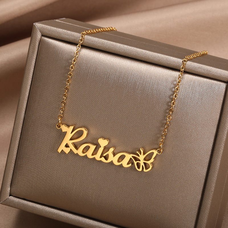 Custom name necklace English letter pendant clavicle chain