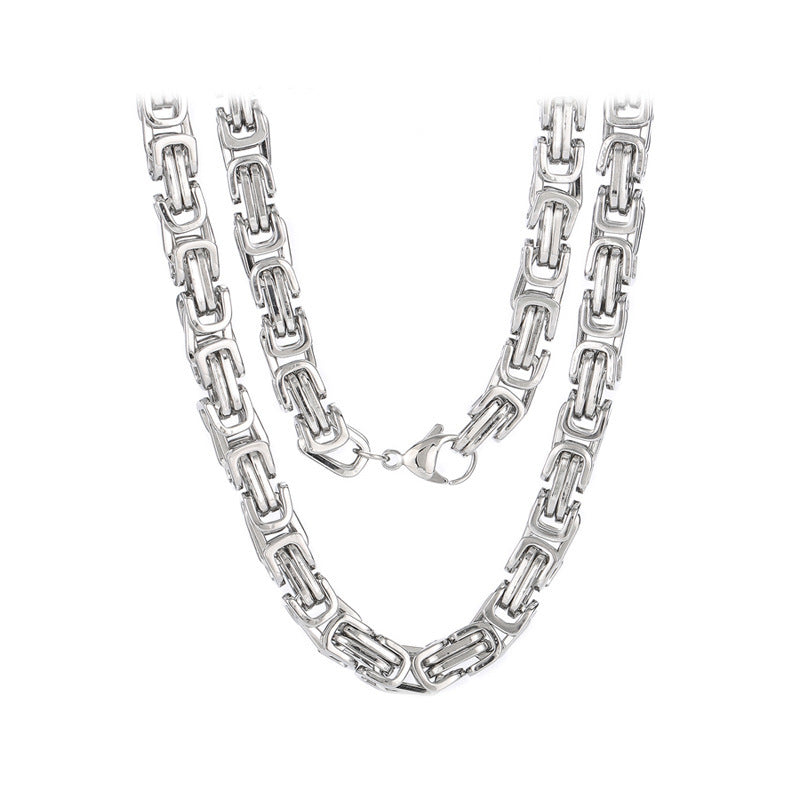 8mm Stainless Steel Byzantine Chain