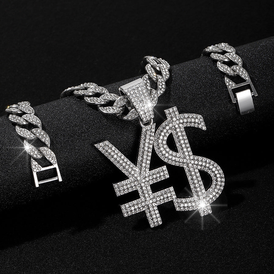 Money Symbol Pendant + Cuban Chain