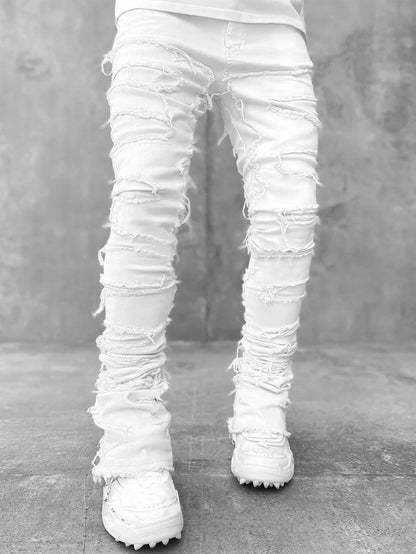 Laser Stacked Denim Jeans