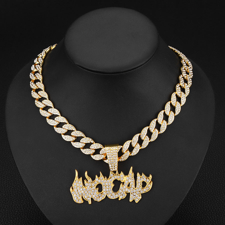 VVS "NO CAP" Diamond-Filled Flame Letter Necklace