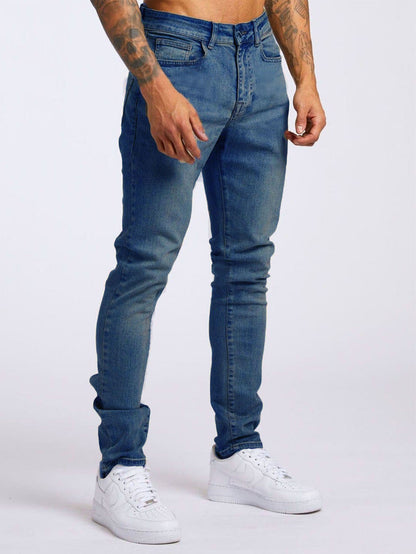 Mr. Worldwide – Schmal geschnittene Jeans aus Denim mit hoher Taille