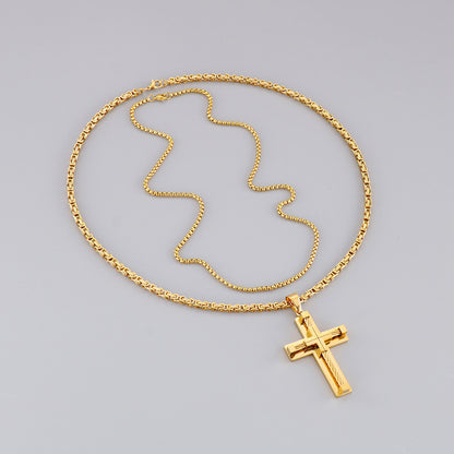 Stainless Steel Cable Cross Necklace
