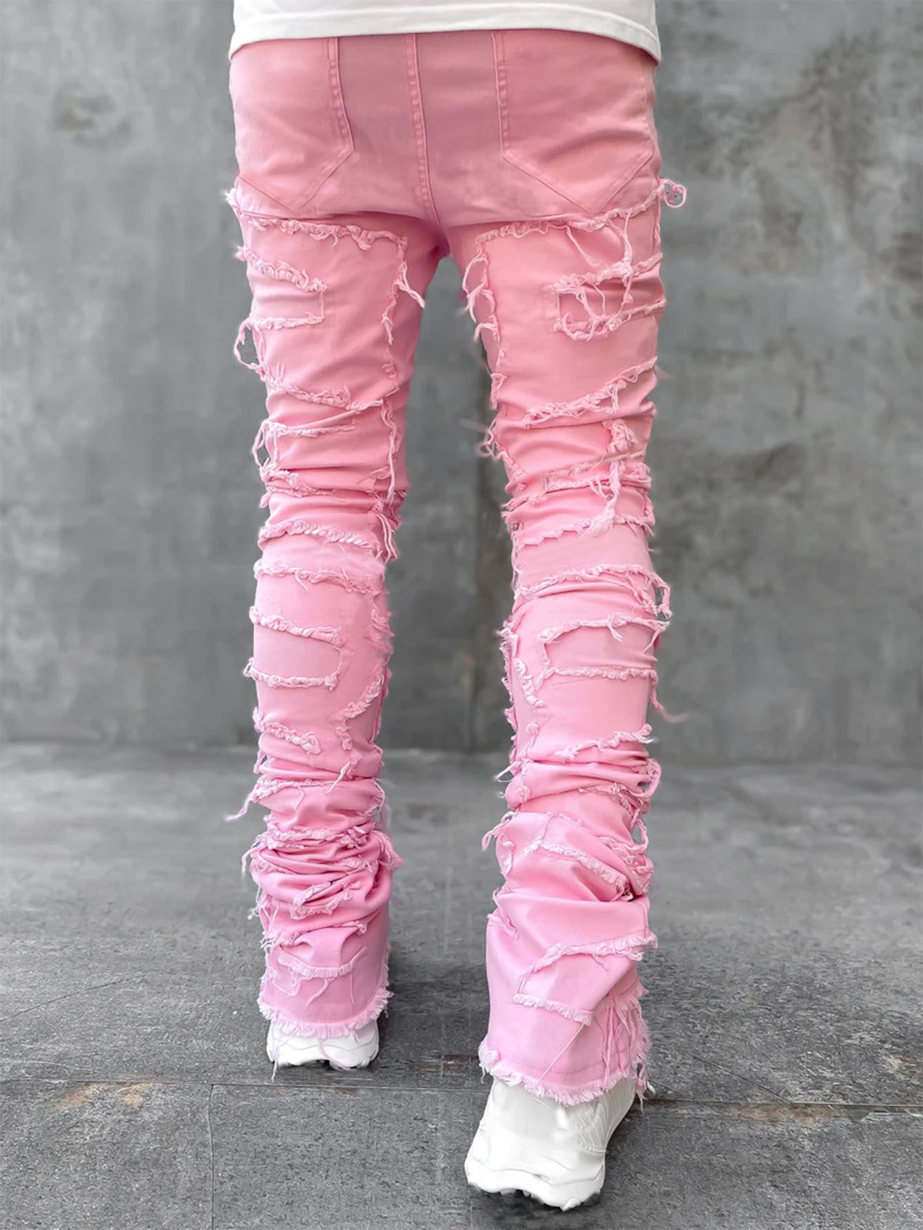 Laser Stacked Denim Jeans