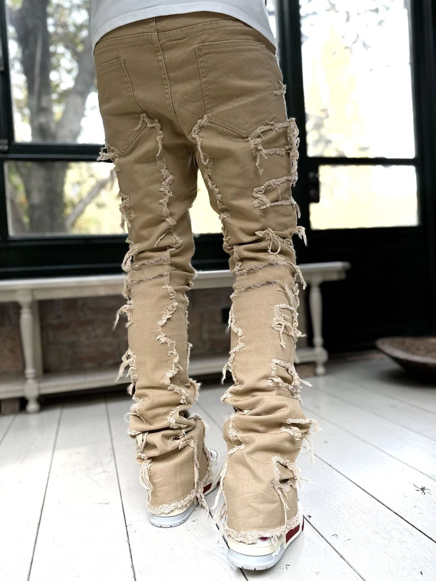 Laser Stacked Denim Jeans