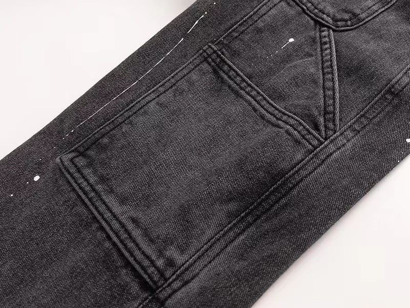 Ink Splash Straight Leg Jeans