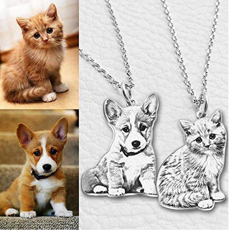 3D Laser Engraved Custom Photo Pet Memorial Pendant